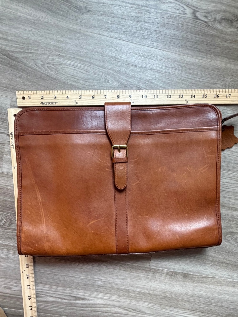 Vintage Leather Briefcase | Green Fields | Tan